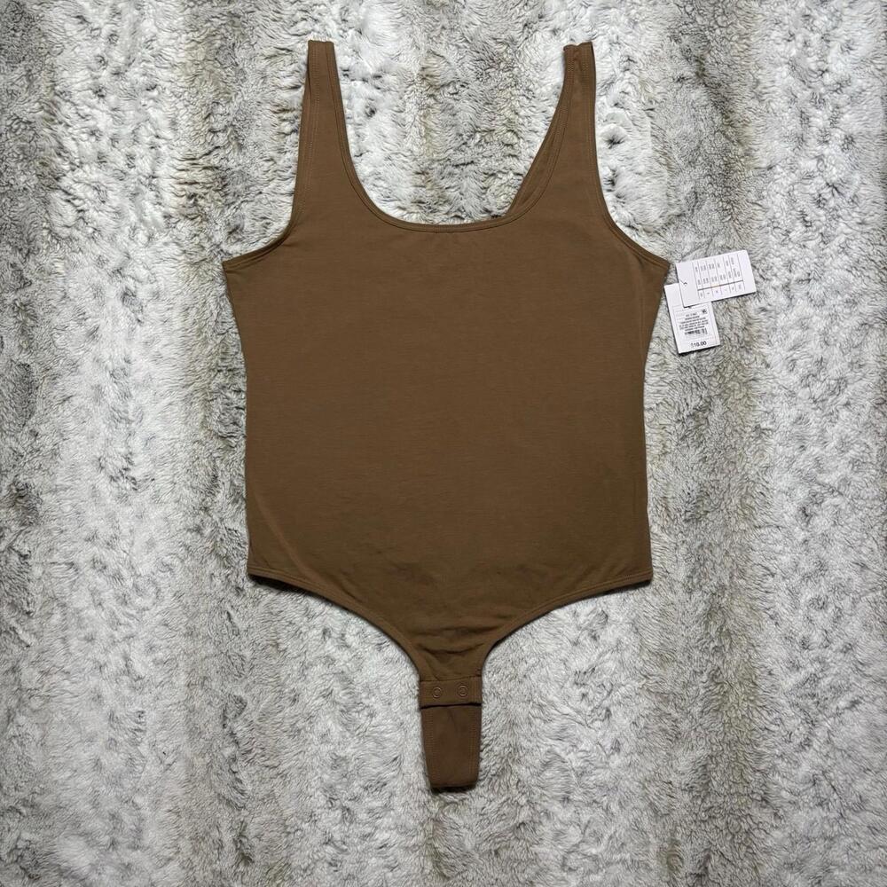 Auden NWT Brown Unlined Bodysuit Womens Large Basics Neutrals
